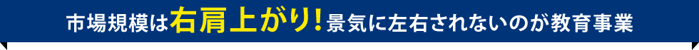 市場規模は右肩上がり！景気に左右されないのが教育事業
